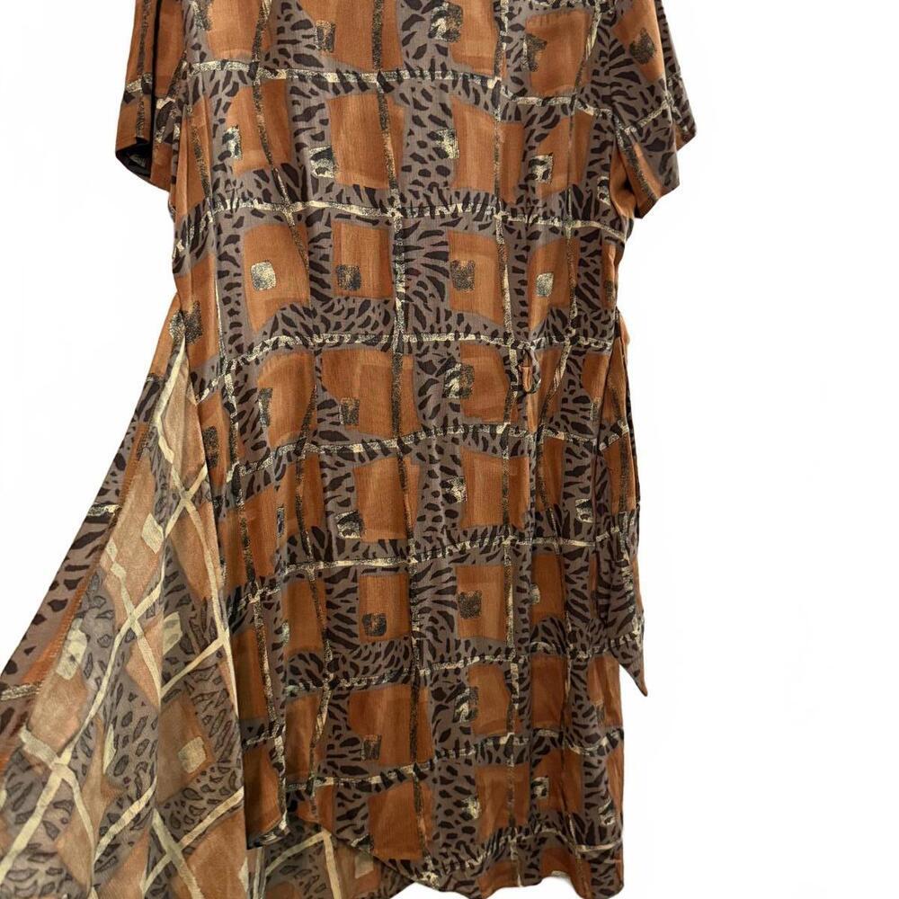 Vintage 90s Animal Abstract Print wrap dress. - Picture 2 of 6